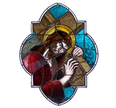 Jesus Christus aus dem mittleren Fenster unserer Apsis